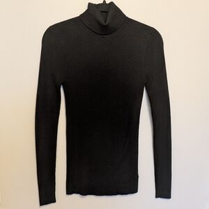 Express Black Ribbed Knit Turtleneck Sweater